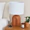 Hello Honey® 19" Carved Arch Stoneware Table Lamp with Linen Drum Shade